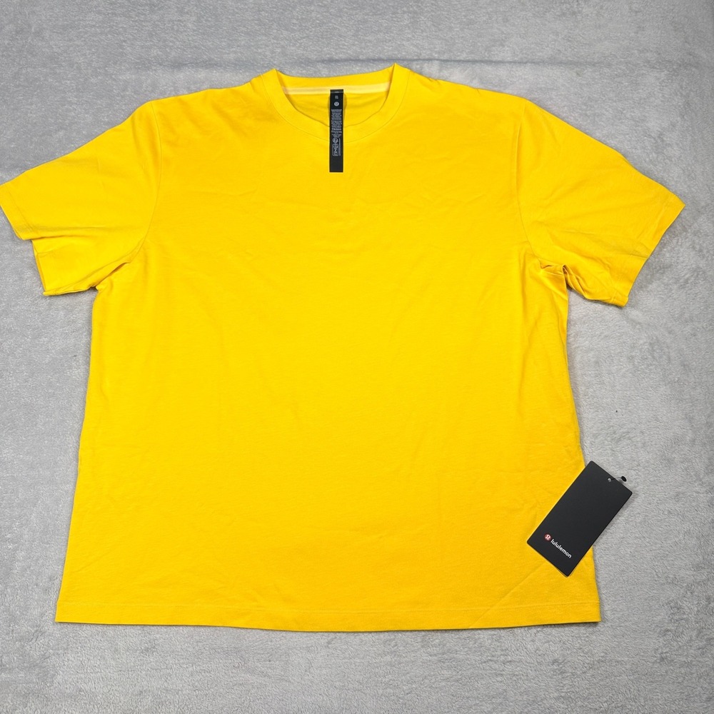 Lululemon Heavyweight Cotton Jersey T-Shirt Mens XXL Yellow Relaxed Fit LM3FBSS